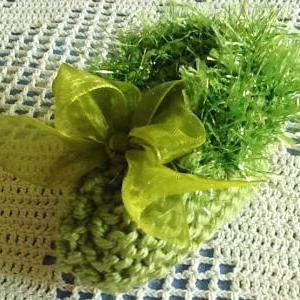 Sparkling Green Trimmed Delicate Handmade Baby..