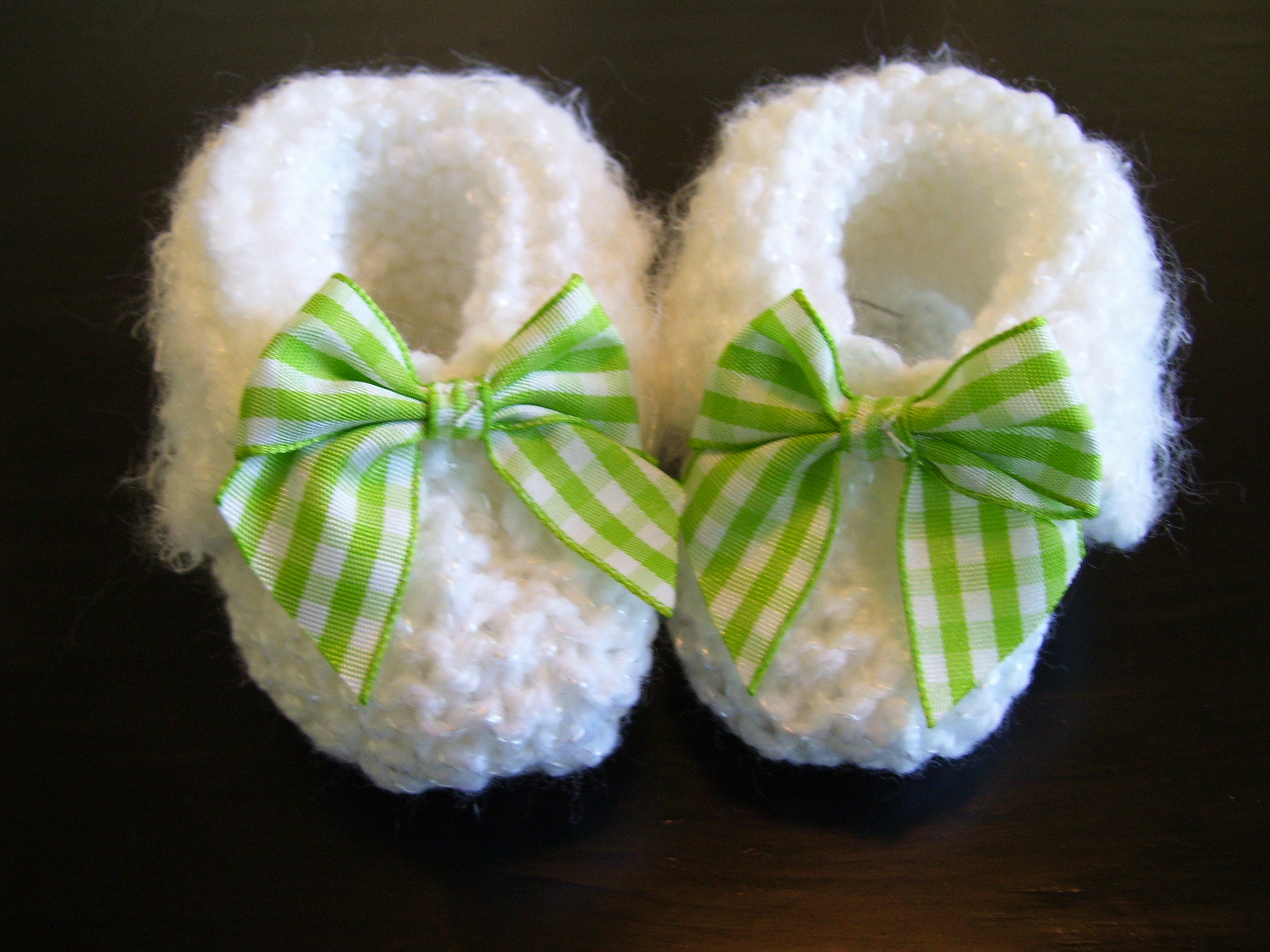 Delicate Handmade White Baby Booties on Luulla
