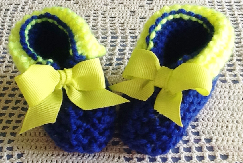 Seattle Seahawks Fans Delicate Handmade Baby Booties on Luulla